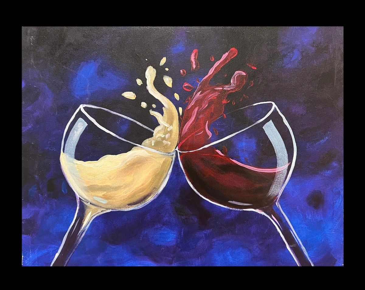 油彩画　white wine time Abstract oil painting - White wine - | Canvasbutik.com